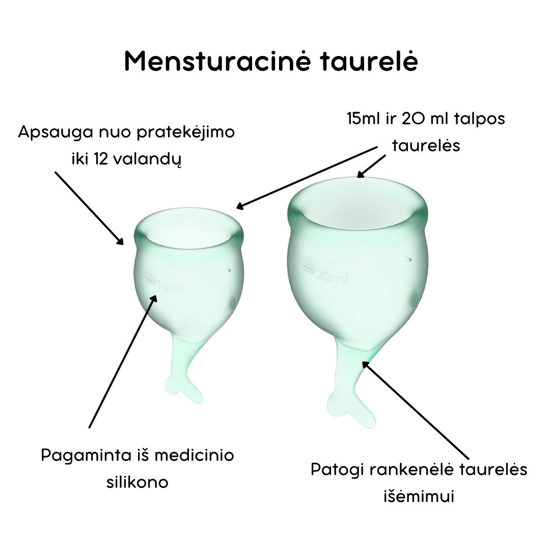Menstruacinės taurelės Feel Secure - Light green