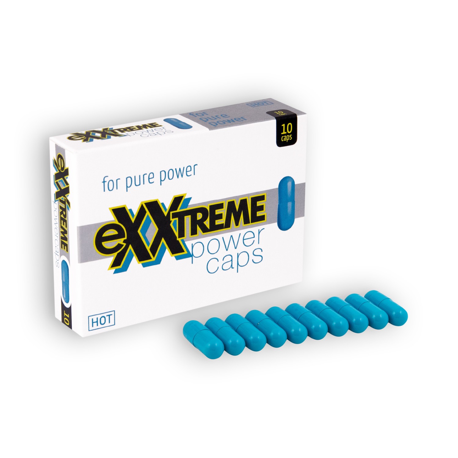 MAISTO PAPILDAS SEKSUALINEI ENERGIJAI “HOT EXXTREME POWER CAPS” - 10 VNT.   
“Hot Exxtreme Power Caps” - maisto papildas,  suteikiantis papildomą impulsą Jūsų meilės gyvenimui . 
Šios tabletės  išsiskiria savo turtinga sudėtimi , į kurią įeina:
pagrindinė sudedamoji dalis  kilusi iš kardamono šaknų , kurią vietiniai Pietų Amerikos gyventojai naudojo kaip stiprinančią priemonę; 
guarana milteliai , kurie pasižymi gaivinamosiomis bei stimuliuojamomis savybėmis ir galimybe padidinti ištvermę; 
B6 ir B12 vitaminai.  
“Hot Exxtreme Power Caps”  pagerins Jūsų seksualinį pajėgumą, stimuliuos erekciją ir prailgins seksualinę potenciją . 
Kaip vartototi?  
Gerkite po vieną kapsulę kartą per dieną, likus dviem valandoms iki norimo poveikio, užsigerdami pakankamu kiekiu skysčio.