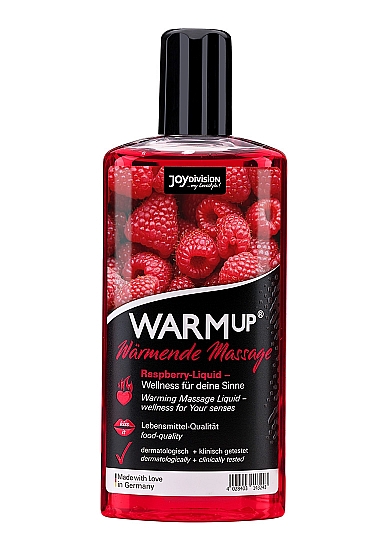 Masažo aliejus Joydivision WARMup Raspberry, 150 ml, aviečių aromato (galima rinktis aromatą)