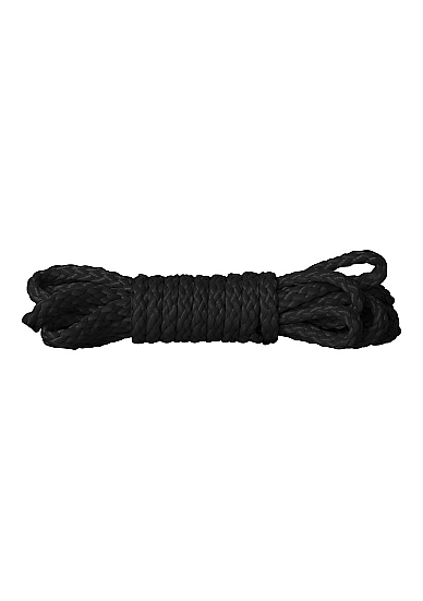 Juoda suvaržymo virvė „Kinbaku Mini Rope“, 1,5 m.
