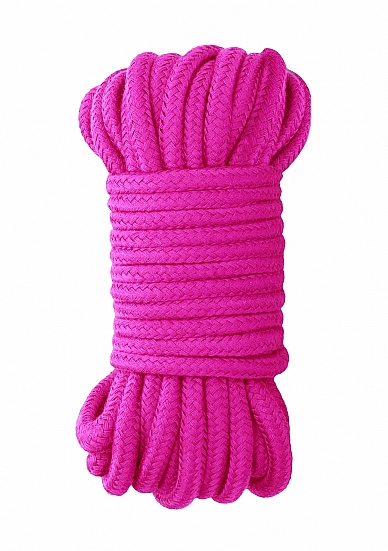 Rožinė šilkinė suvaržymo virvė „Japanese Rope“, 10 m.