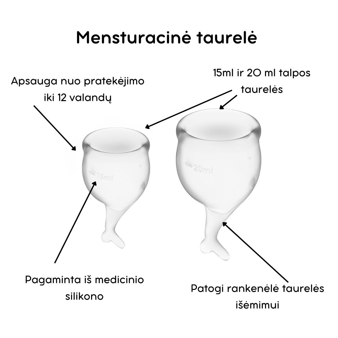 Menstruacinės taurelės Feel Secure - Transparent