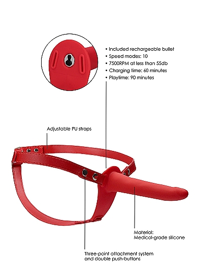 Vibruojantis strap on falo imitatorius su pulteliu „Adjustable“