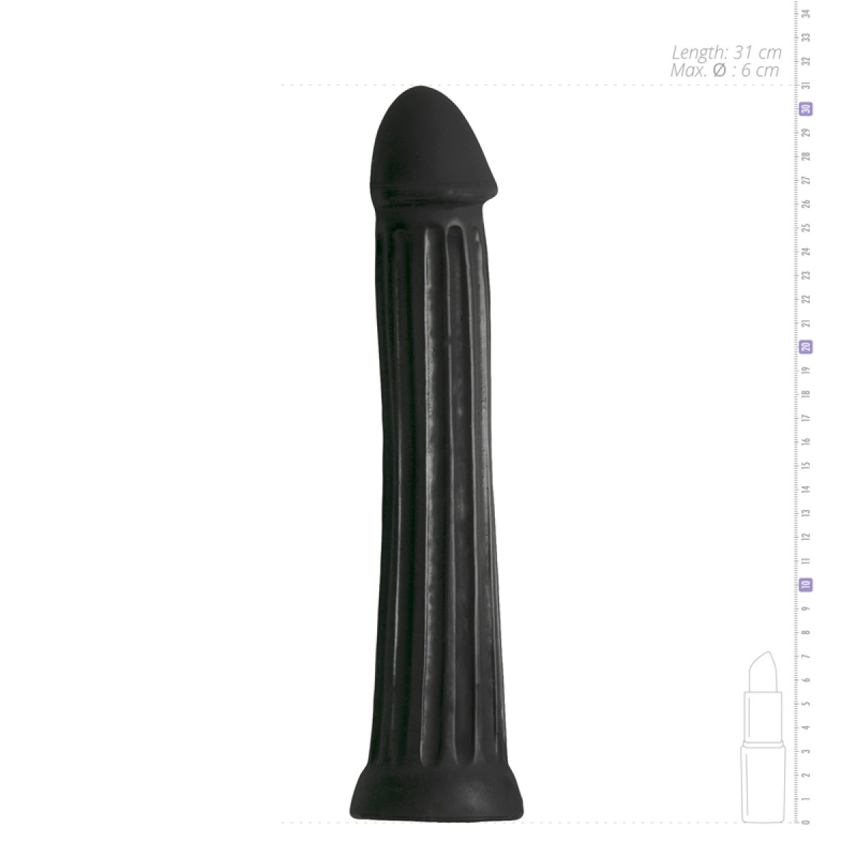 Analinis kaištis „All Black Dildo 31,5 cm“