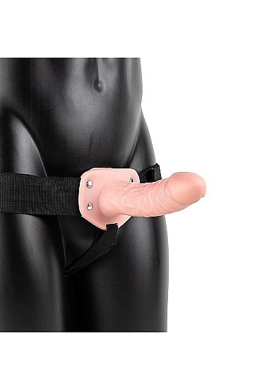 Vibruojantis tuščiaviduris strap on falo imitatorius su pulteliu „Hollow Strap-On without Balls“