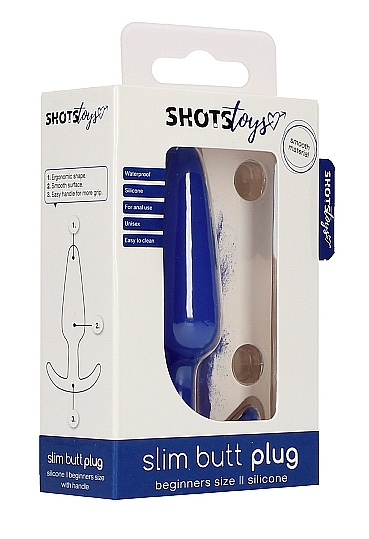 Mėlynas analinis kaištis „Narrow Beginner Butt Plug“- 7,5 cm