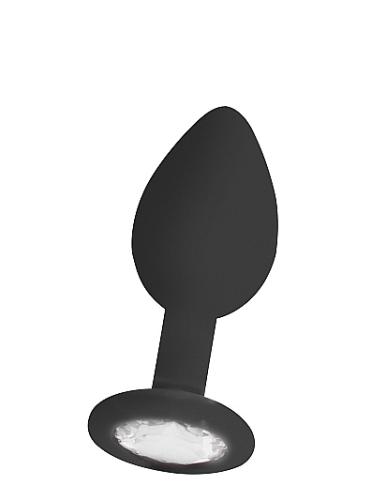 Juodas analinis kaištis „Diamond Butt Plug - Medium“- 7,3 cm