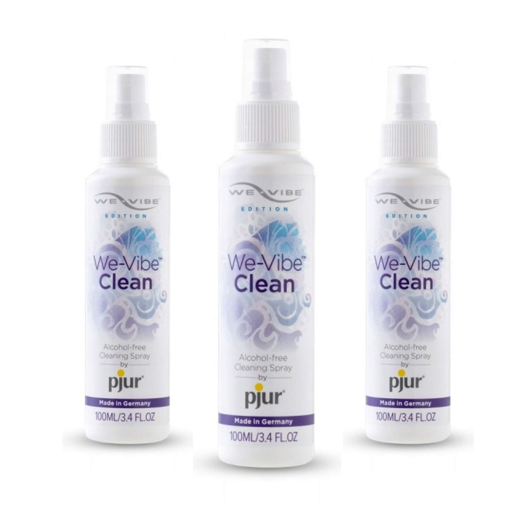 SEKSO ŽAISLŲ VALIKLIS “PJUR WE-VIBE CLEAN” - 100 ML  
“Pjur We-Vibe Clean” -  dermatologiškai patikrintas  purškiklis sukurtas švelniai  visų tipų sekso žaislų priežiūrai.  
Purškiklis yra  patogiai naudojamas ir greitai veikiantis  bei tinka naudoti su  lateksu, guma, silikonu ir oda. 
Taip pat purškiklis yra  neutralaus kvapo bei skonio  ir savo sudėtyje  neturi alkoholio bei kvapiklių.