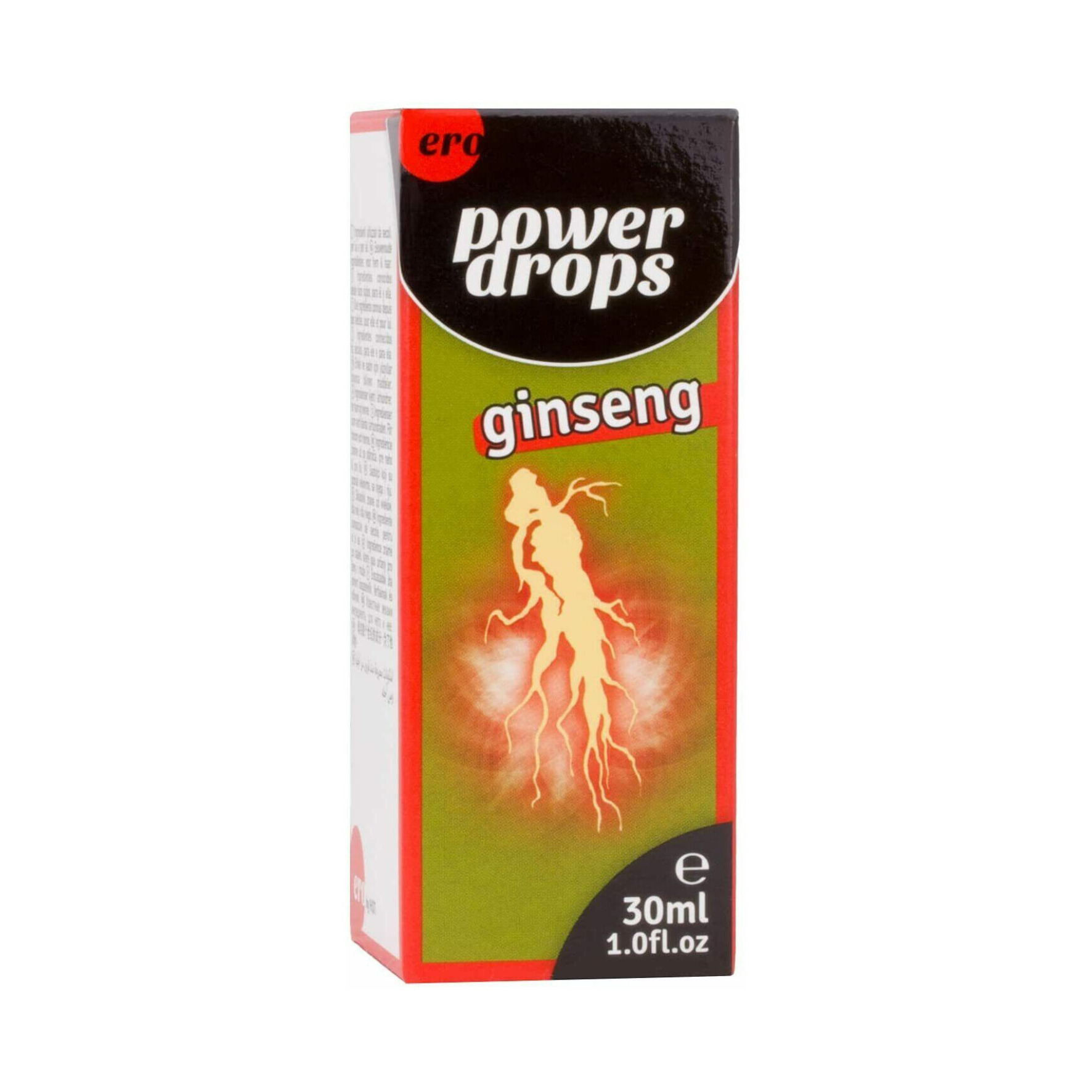 POTENCIJOS STIPRINIMO LAŠIUKAI “HOT POWER DROPS GINSENG” - 30 ML  
“HOT Power Drops Ginseng” - lašiukų pavidalo maisto papildas skirtas  vyrams, norintiems atkurti savo seksualinį aktyvumą.  
Šie lašiukai išsiskiria savo pagrindine sudedamąją dalimi  ženšeniu - tai seniausias ir geriausiai žinomas kinų augalas . Ženšenis visame pasaulyje pripažįstamas kaip  naudingas vaistinis preparatas , dažnai naudojamas tradicinėje medicinoje. Dėka šio ingrediento,  lašiukai gali greitai suteikti energijos ir sustiprinti potenciją.  
Taip pat lašiukuose yra  vitamino C, maltodekstrino ir larginino , kurie stimuliuoja kraujotaką bei didina ištvermę.  
Kaip naudoti?  
Vartokite du kartus per dieną. 
Norint pasiekti idealių rezultatų, šiuos lašus patartina vartoti reguliariai ilgesnį laiką. 
Maisto papildas neturėtų būti vartojamas kaip maisto pakaitalas. Neviršyti nustatytos rekomenduojamos dozės. Laikyti tamsioje, vėsioje, vaikams nepasiekiamoje vietoje.