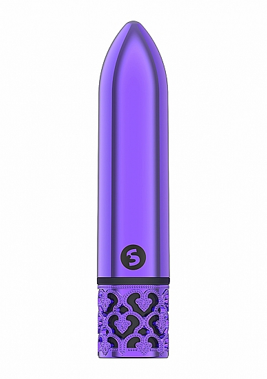 Vibratorius- Kulka "Royal Gems Glamour" – Violetinis  
„Royal Gems Glamour“, vibratorius yra prabangaus dizaino ir nedidelio dydžio, todėl puikiai telpa į jūsų rankinę.  Pagamintas iš saugaus ir švelnaus plastiko.  
Šis žaisliukas turi net  10 skirtingų vibravimo režimų.  Lengva naudoti - tiesiog nukreipkite vibratorių ir intensyviai stimuliuokite. Gali būti naudojamas tiek solo, tiek poroje ar kelių žmonių žaidimams kartu. Dar didesniam malonumui nepamirškite patepti lubrikantu. 
Gražios spalvos vibratorius - kulka yra atsparus vandeniui, todėl idealiai tinka mėgautis malonumo momentais būnant vonioje ar duše.  Lengvai pakraunamas ir veikia be galo tyliai.  
Tinkamai prižiūrint  šis vibratorius tarnaus tikrai ilgai. Prieš ir po kiekvieno naudojimo nuplaukite jį šiltu vandeniu ir švelniu muilu arba specialiu žaislų valikliu. Leiskite išdžiūti natūraliai. Šį sekso žaislą laikykite stalčiuje, specialiame maišelyje arba kitoje vietoje, kurioje nėra dulkių. Laikykite jį atokiau nuo kitų sekso žaislų. Nepalikite tiesioginiuose saulės spinduliuose ir niekada nelaikykite jo dideliame karštyje. 
  
Rekomenduojama naudoti kartu su vandens pagrindo lubrikantu.  Nenaudokite silikoninių lubrikantų, aliejų ar kremų, nes jie gali sugadinti prietaiso medžiagą ir apriboti jo veikimą bei galiojimo laiką.  
Kodėl jums reikalingas vibratorius? 
Vibratorius ar klasikinis vibratorius yra sekso žaislas, naudojamas ant kūno maloniai seksualinei stimuliacijai kelti. 
Vibratoriai gali būti naudojami tiek solo, tiek poroje ar kelių žmonių žaidimams kartu. Taip pat jie gali būti naudojami erogeninėms zonoms, tokioms kaip klitoris, vulva ar makštis, varpa, kapšelis ar išangė, siekiant seksualiai stimuliuoti, išlaisvinti seksualumą ir pasiekti orgazmą. 
Vibratoriai yra rekomenduojami sekso terapeutų moterims, kurioms sunku pasiekti orgazmą masturbacijos ar lytinių santykių metu. 