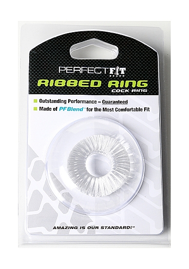 Penio žiedas Perfect Fit Brand Ribbed Ring, permatomos spalvos