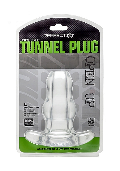 Analinis kaištis „Perfect Fit Brand Double Tunnel Plug 14,5 cm“ – Permatomas (galima rinktis spalvą)