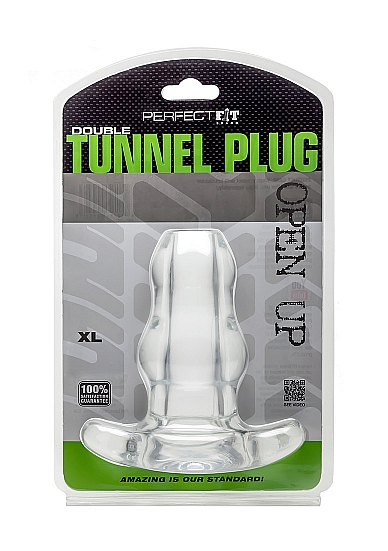 Analinis kaištis „Perfect Fit Brand Double Tunnel Plug 17,5 cm“ – Permatomas (galima rinktis spalvą)