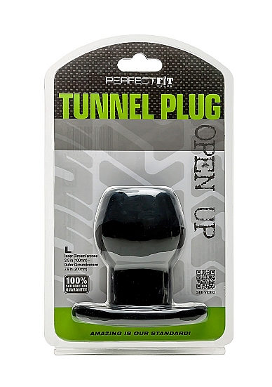 Analinis kaištis „Perfect Fit Brand Tunnel Plug 9,4 cm“ – Juodas (galima rinktis spalvą)