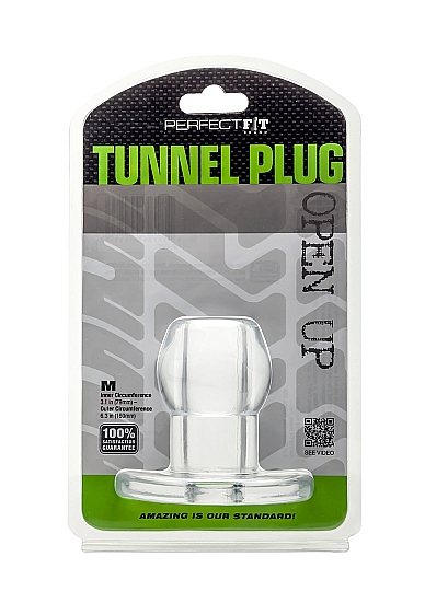 Analinis kaištis „Perfect Fit Brand Tunnel Plug 8 cm“ – Permatomas (galima rinktis spalvą)