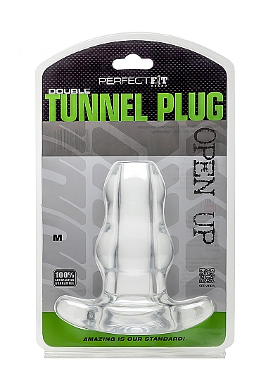 Analinis kaištis „Perfect Fit Brand Double Tunnel Plug 11,8 cm“ – Permatomas (galima rinktis spalvą)