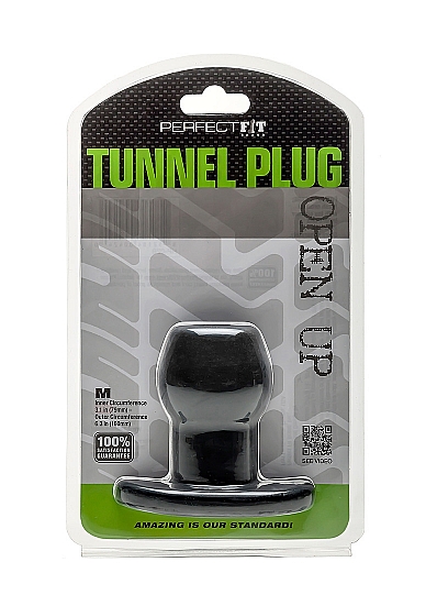Analinis kaištis „Perfect Fit Brand Tunnel Plug 8 cm“ – Juodas (galima rinktis spalvą)