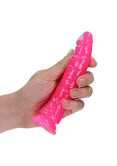 Rožinis tamsoje švytintys dildo – 15,5 cm