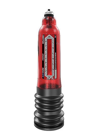 Penio pompa "Hydro7", Raudonos spalvos 
 
Raudona , viena ranka naudojama , penio pompa „Hydro 7“ yra  skirta pradedantiesiems  penio pompų naudotojams – pompa  sudaro vidutinio stiprumo slėgį , todėl galėsite savo penio didinimo procesą pradėti švelniai ir saugiai. 
Ši pompa geriausiai tiks vyrams, kurių penis erekcijos metu siekia nuo 13 cm iki 18 cm ilgį bei 4,8 cm skersmenį. 
  
Vandens pompos nuo paprastų išsiskiria tuo, jog jos veikia ne oro, o  vandens slėgio pagalba.  
Vanduo , atvirkščiai nei oras,  suteikia maksimalų saugumą  be jokio diskomforto jausmo, kurį gali sukelti oro slėgio pagrindu veikiančios pompos. Taip pat vandens slėgis  ne tik didina penį, tačiau gali jam suteikti ir ilgalaikį kietumo, standumo ir tvirtumo efektą.  
  
Siekdami geriausių rezultatų,  pompą naudokite 10 - 15 minučių per dieną . Kiekvienos pompos naudojimo sesijos metu, pompą laikykite po 5 minutes.