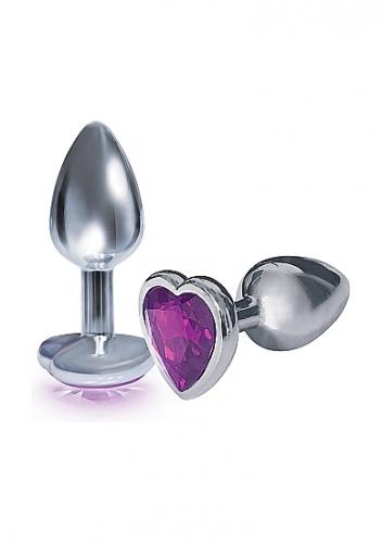 Analinis kaištis Icon Brands Bejeweled Heart, violetinės spalvos (galima rinktis spalvą)