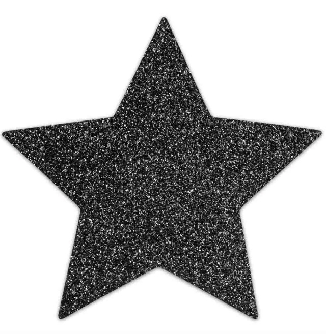 Spenelių papuošalas „Nipple Sticker Star“- juodi