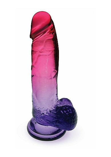Realistiškas dildo Icon Brands Shades Large Jelly Gradient, violetinės spalvos