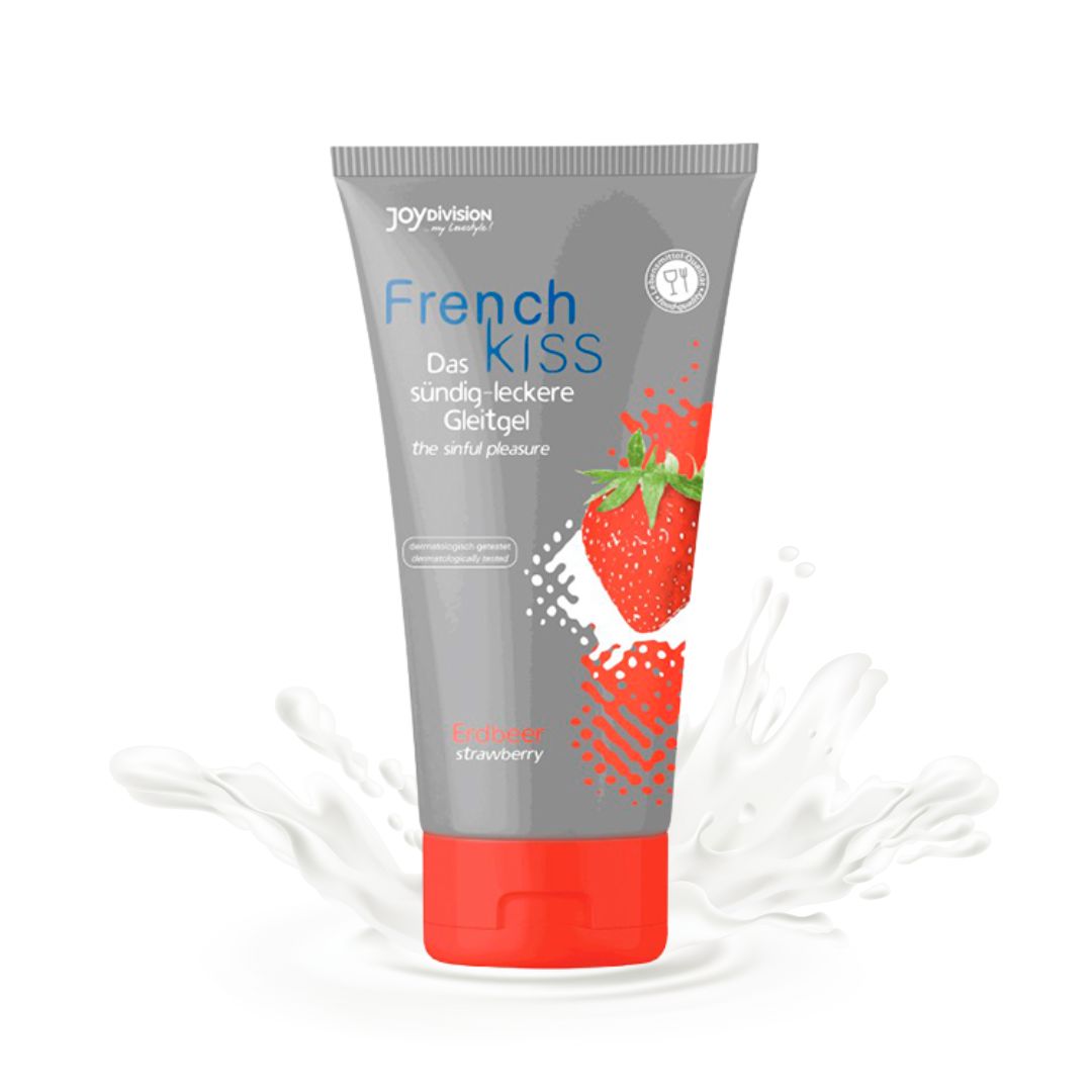 Braškių skonio lubrikantas „Joydivision French Kiss“ - 75 ml